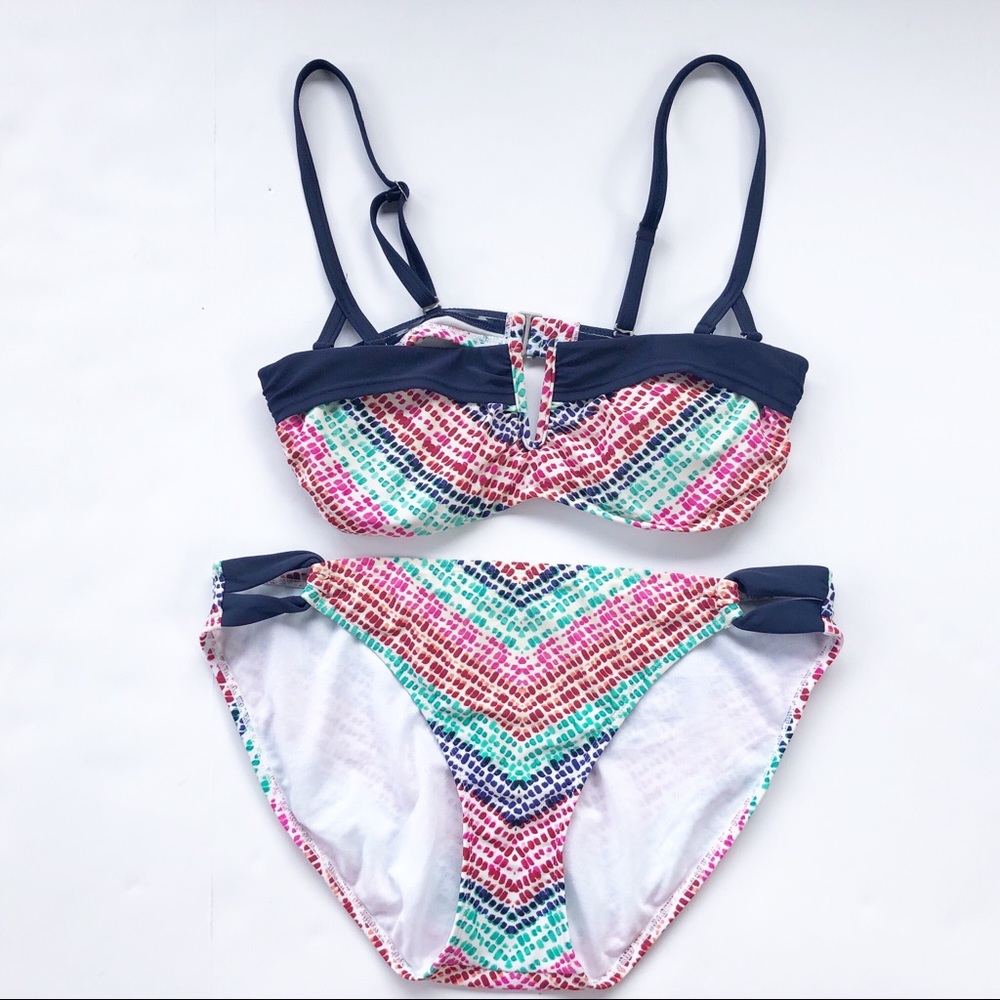 Athleta women’s swim set 34b/c top bright colors